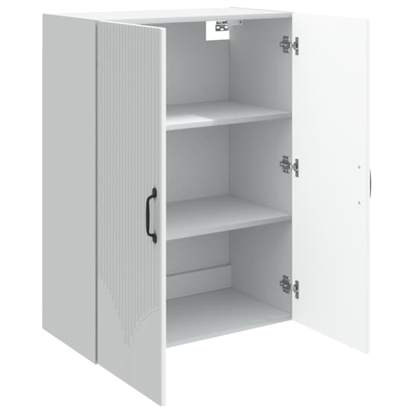 Seinale kinnitatav kapp Valge 66 × 34,5 × 90 cm Tehispuit