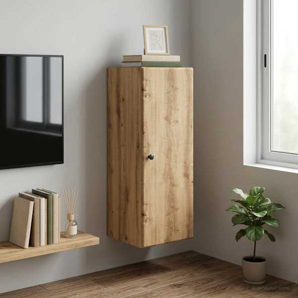 Seinale kinnitatav kapp 33 × 34,5 × 90 cm Tehispuit