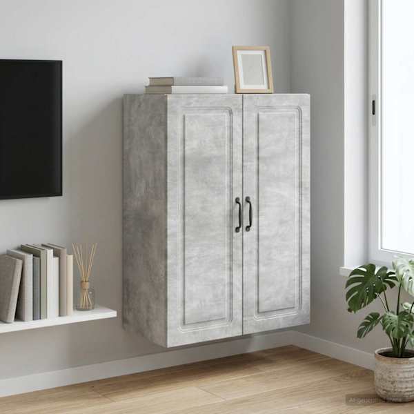 Seinale kinnitatav kapp 66 × 34,5 × 90 cm Tehispuit Betoonhall