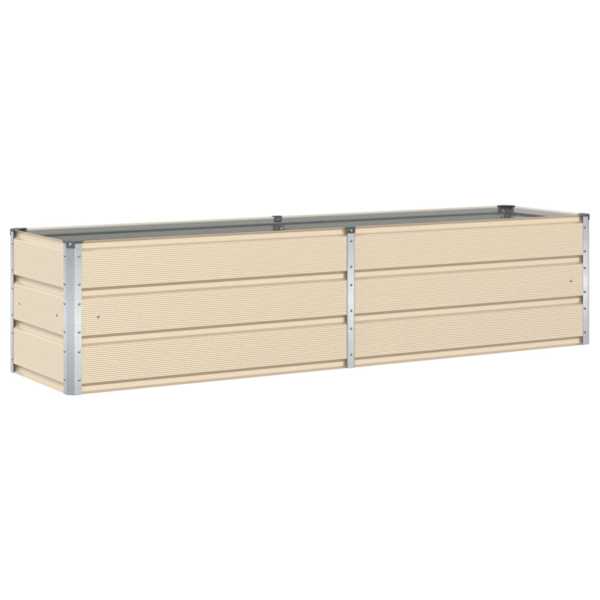 Taimekast 195 × 50 × 45 cm, tsingitud teras – elevandiluutooni