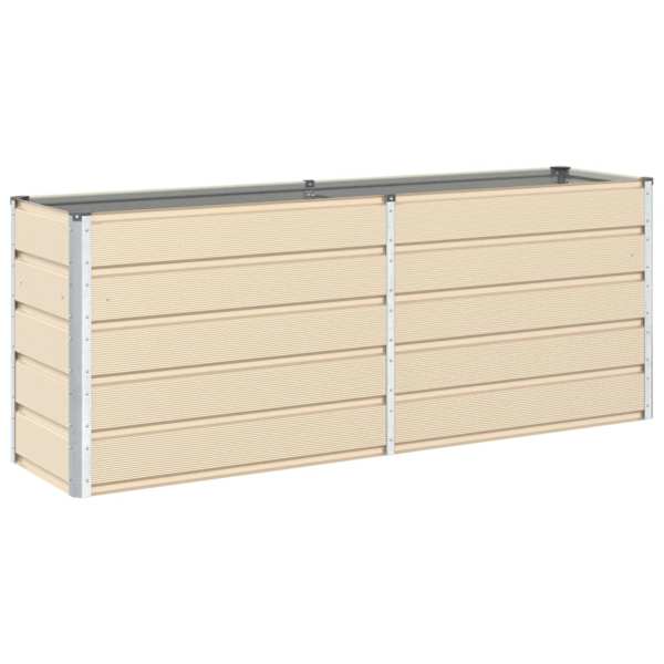 Taimekast 195 × 50 × 75 cm, tsingitud teras – elevandiluutooni