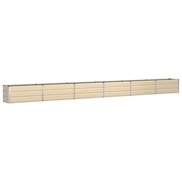 Taimekast 580 × 50 × 45 cm, tsingitud teras – elevandiluutooni