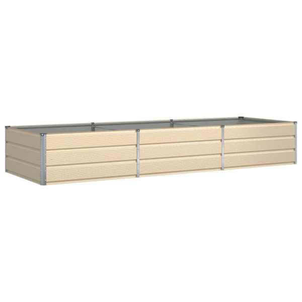 Taimekast 290 × 100 × 45 cm, tsingitud teras – elevandiluutooni