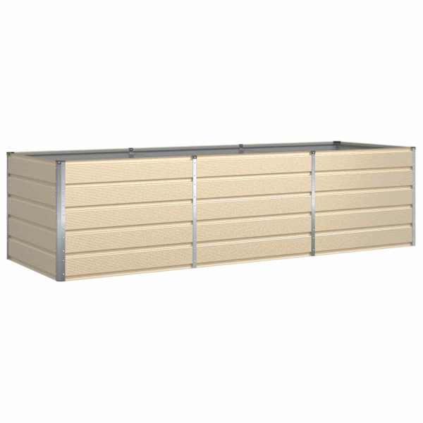 Taimekast 290 × 100 × 75 cm, tsingitud teras – elevandiluutooni