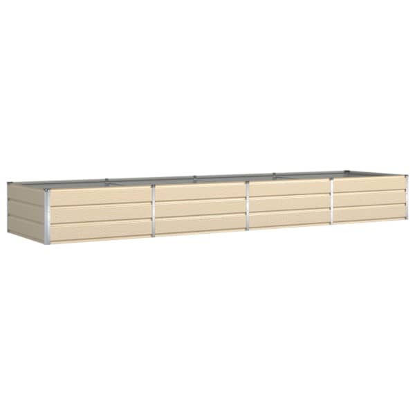 Taimekast 385 × 100 × 45 cm, tsingitud teras – elevandiluutooni