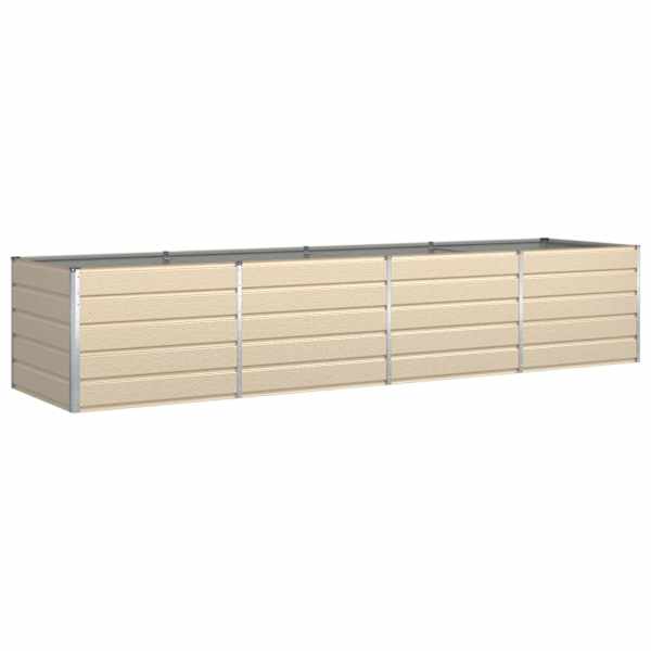 Taimekast 385 × 100 × 75 cm, tsingitud teras – elevandiluutooni