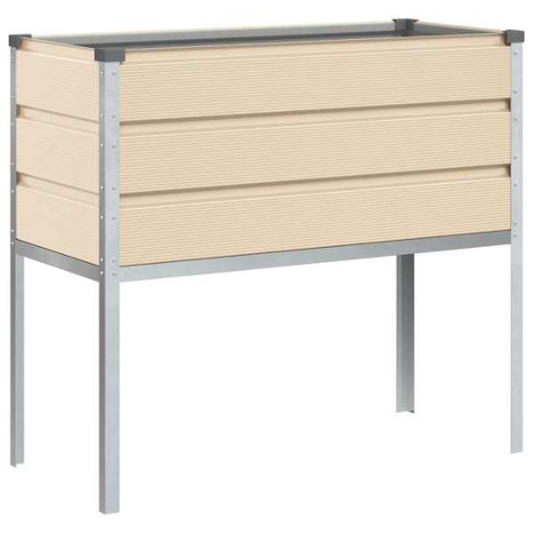 Taimekast 100 × 45 × 90 cm, tsingitud teras – elevandiluutooni