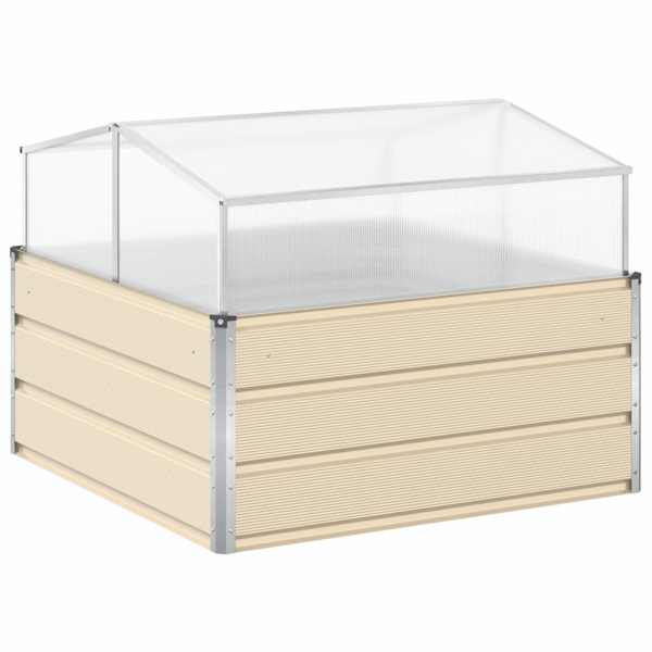 Taimekast 100 × 100 × 77 cm, tsingitud teras – elevandiluutooni