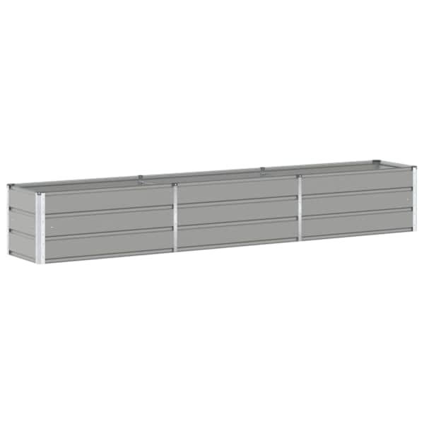 Taimekast 290 × 50 × 45 cm, tsingitud teras – helehall