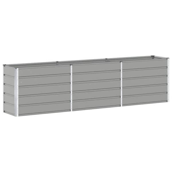 Taimekast 290 × 50 × 75 cm, tsingitud teras – helehall