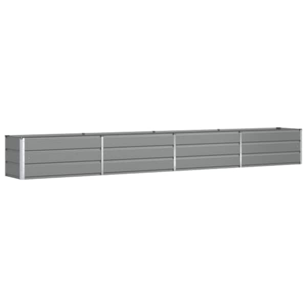 Taimekast 385 × 50 × 45 cm, tsingitud teras – helehall