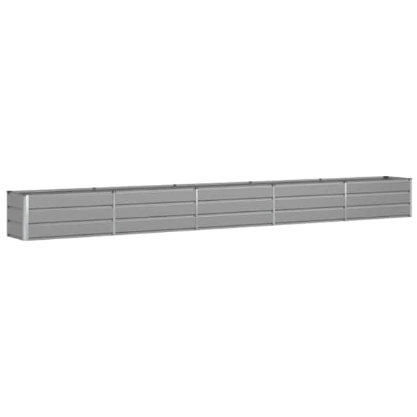 Taimekast 480 × 50 × 45 cm, tsingitud teras – helehall