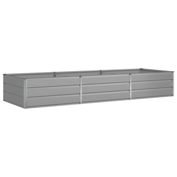 Taimekast 290 × 100 × 45 cm, tsingitud teras – helehall