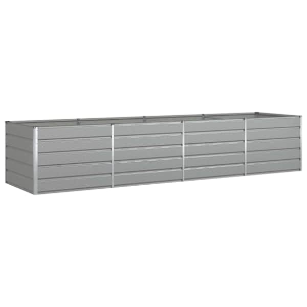 Taimekast 385 × 100 × 75 cm, tsingitud teras – helehall