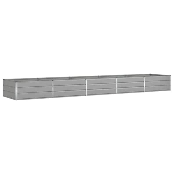 Taimekast 480 × 100 × 45 cm, tsingitud teras – helehall