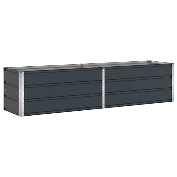 Taimekast 195 × 50 × 45 cm, tsingitud teras – antratsiithall
