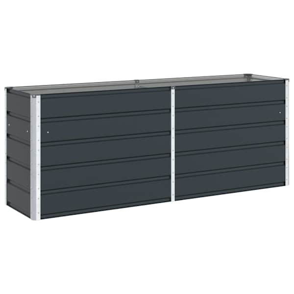 Taimekast 195 × 50 × 75 cm, tsingitud teras – antratsiithall