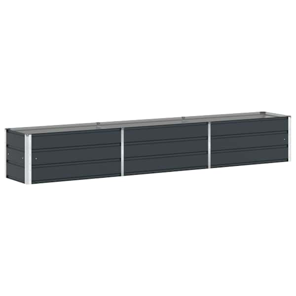 Taimekast 290 × 50 × 45 cm, tsingitud teras – antratsiithall