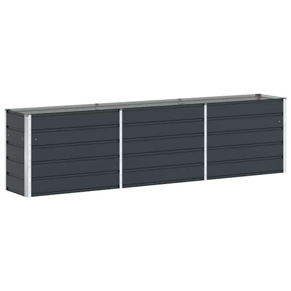 Taimekast 290 × 50 × 75 cm, tsingitud teras – antratsiithall