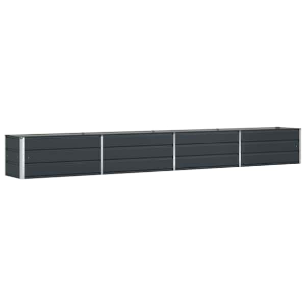 Taimekast 385 × 50 × 45 cm, tsingitud teras – antratsiithall