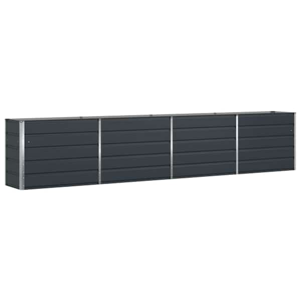 Taimekast 385 × 50 × 75 cm, tsingitud teras – antratsiithall