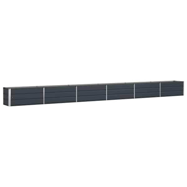 Taimekast 580 × 50 × 45 cm, tsingitud teras – antratsiithall