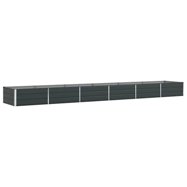 Taimekast 580 × 100 × 45 cm, tsingitud teras – antratsiithall