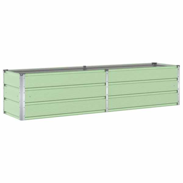 Taimekast 195 × 50 × 45 cm, tsingitud teras – pastellroheline