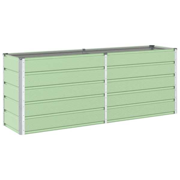 Taimekast 195 × 50 × 75 cm, tsingitud teras – pastellroheline