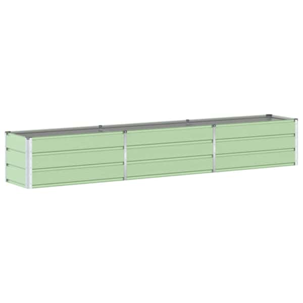 Taimekast 290 × 50 × 45 cm, tsingitud teras – pastellroheline