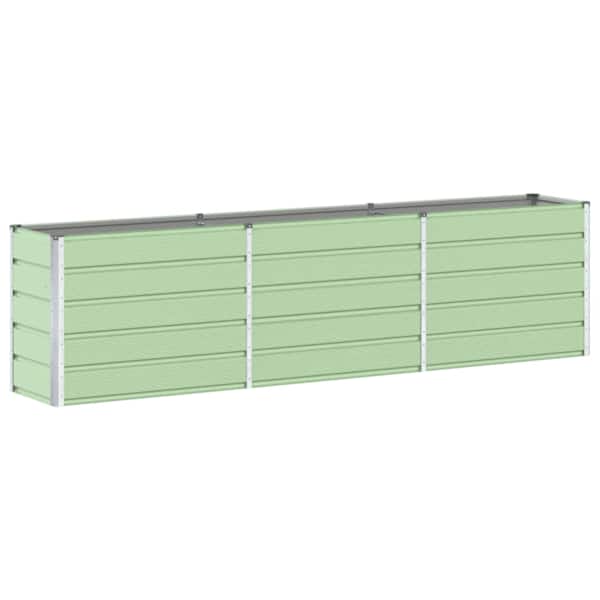 Taimekast 290 × 50 × 75 cm, tsingitud teras – pastellroheline