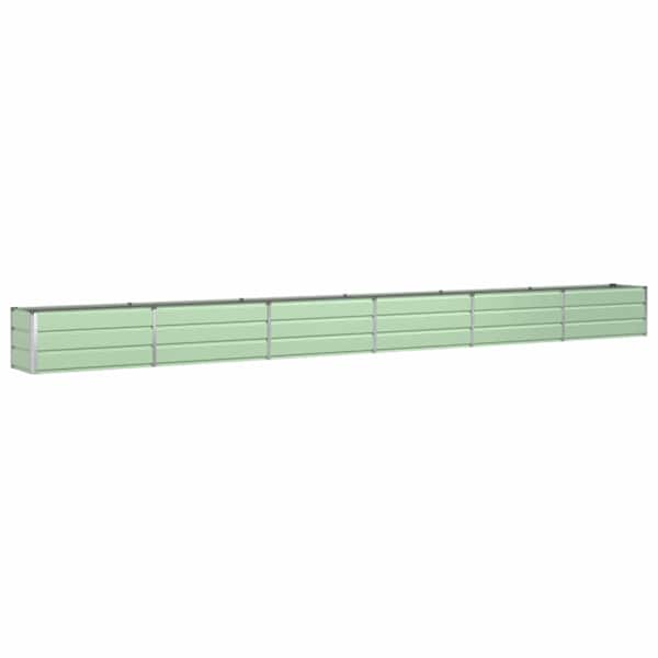 Taimekast 580 × 50 × 45 cm, tsingitud teras – pastellroheline