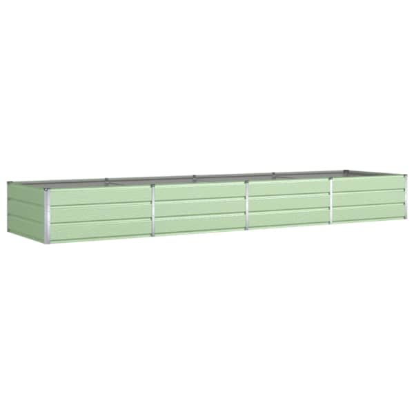 Taimekast 385 × 100 × 45 cm, tsingitud teras – heleroheline