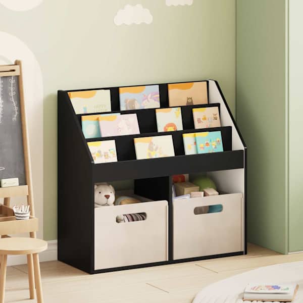 Laste Raamaturiiul Must 72,5 × 29,5 × 69 cm Tehispuit