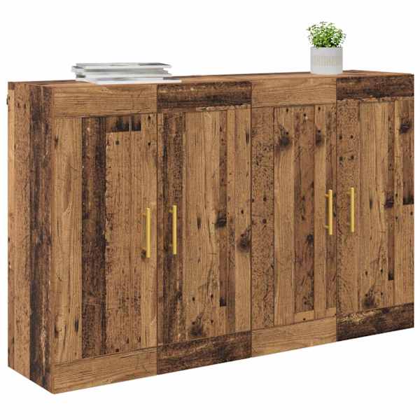 Seinale kinnitatav kapp 2 tk Vana puit 69,5 × 34 × 90 cm