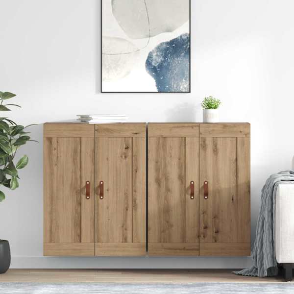 Seinale kinnitatav kapp 2 tk Käsitööpuu 69,5 × 34 × 90 cm