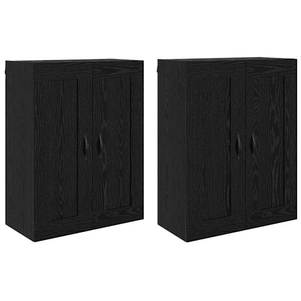Seinale kinnitatav kapp 2 tk Must tamm 69,5 × 34 × 90 cm