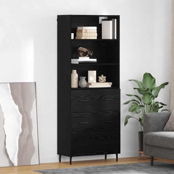 Kõrgushein 2 tk Must tamm 69,5 × 34 × 180 cm Tehispuit