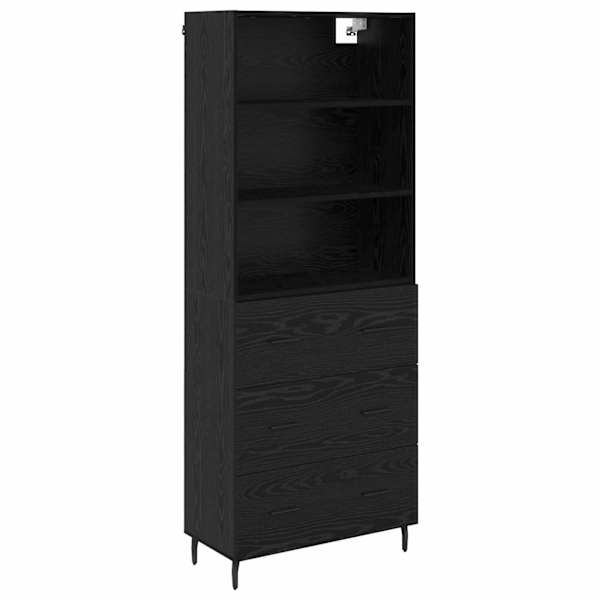 Kõrgushein 2 tk Must tamm 69,5 × 34 × 180 cm Tehispuit