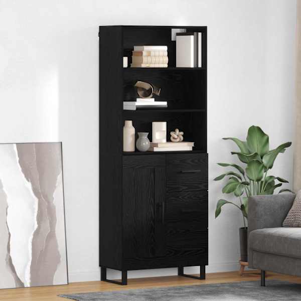 Kõrgushein 2 tk Must tamm 69,5 × 34 × 180 cm Tehispuit ja klaas