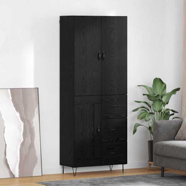 Kõrgushein 2 tk Must tamm 69,5 × 34 × 180 cm Tehispuit