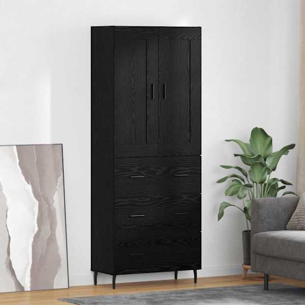 Kõrgushein 2 tk Must tamm 69,5 × 34 × 180 cm Tehispuit