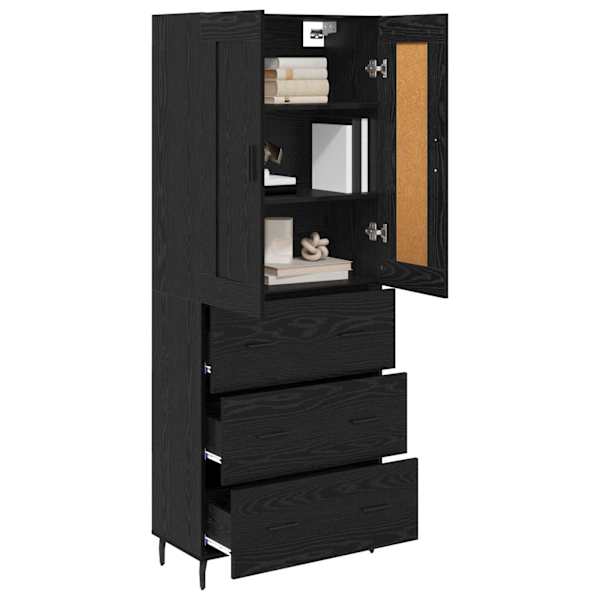 Kõrgushein 2 tk Must tamm 69,5 × 34 × 180 cm Tehispuit