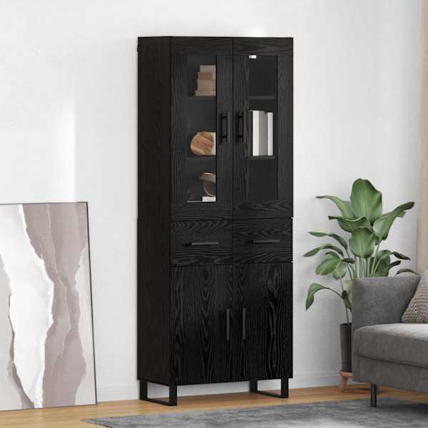 Kõrgushein 2 tk Must tamm 69,5 × 34 × 180 cm Tehispuit