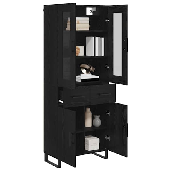 Kõrgushein 2 tk Must tamm 69,5 × 34 × 180 cm Tehispuit