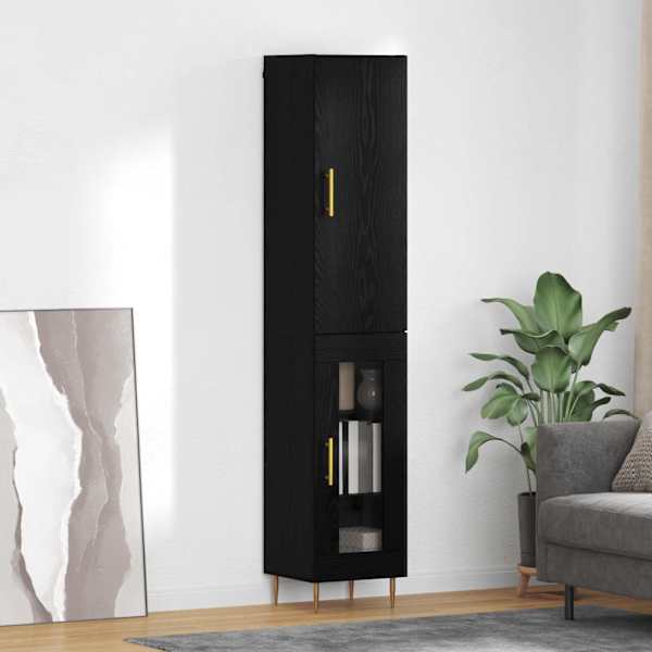 Kõrgushein 2 tk Must tamm 34,5 × 34 × 180 cm Tehispuit