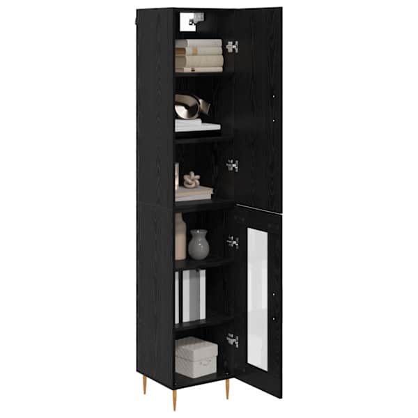 Kõrgushein 2 tk Must tamm 34,5 × 34 × 180 cm Tehispuit
