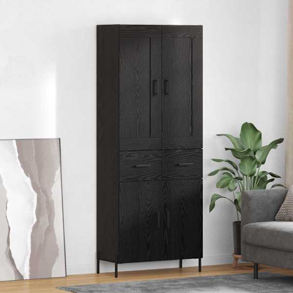 Kõrgushein 2 tk Must tamm 69,5 × 34 × 180 cm Tehispuit