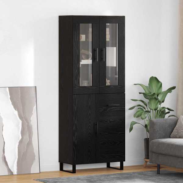 Kõrgushein 2 tk Must tamm 69,5 × 34 × 180 cm Tehispuit