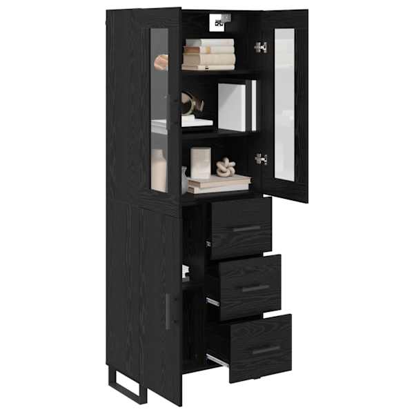 Kõrgushein 2 tk Must tamm 69,5 × 34 × 180 cm Tehispuit